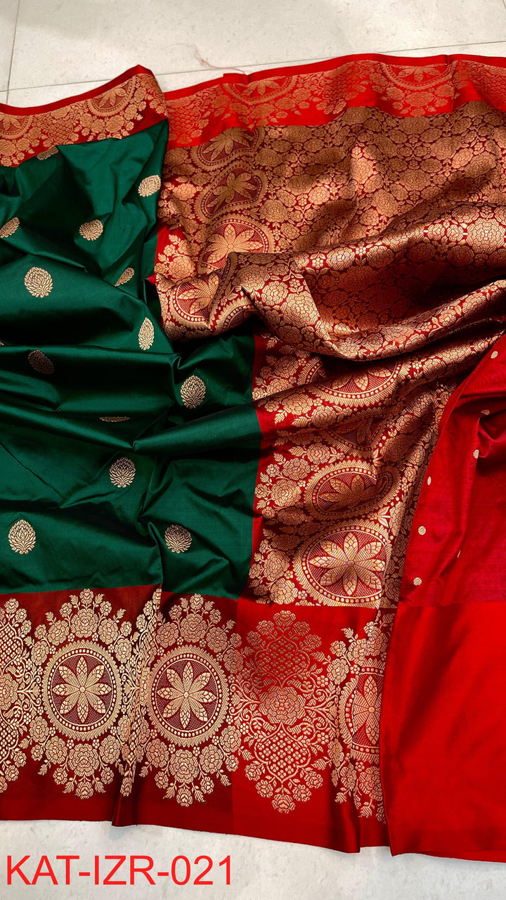 Pure Katan silk Saree with Antique Zari Work Saree.