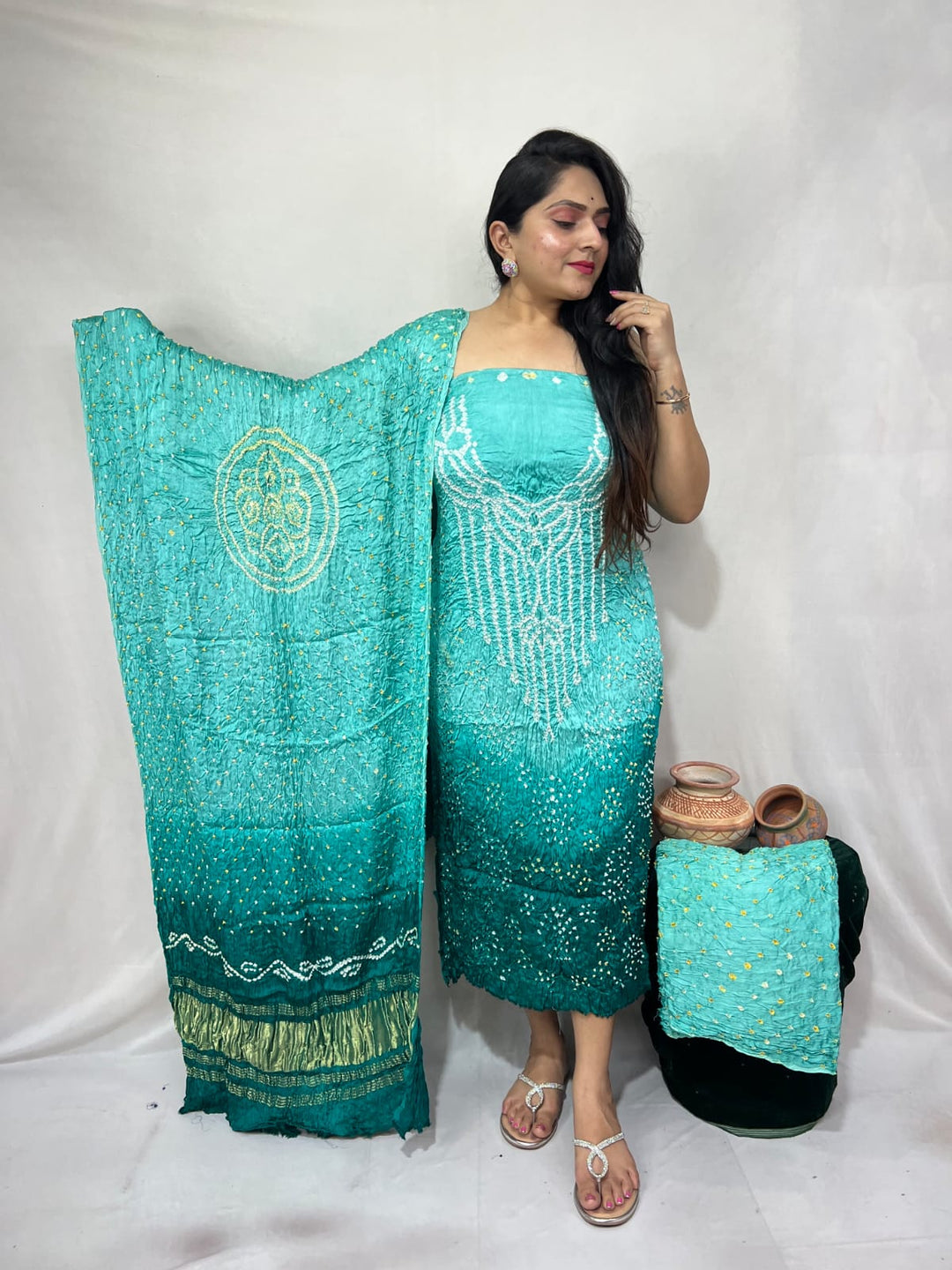 Pure Modal Silk  Unstitched Suit
