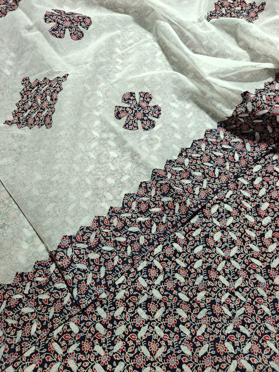 Pure Cotton Ajrakh Print  Unstitched Suit Without Bottom