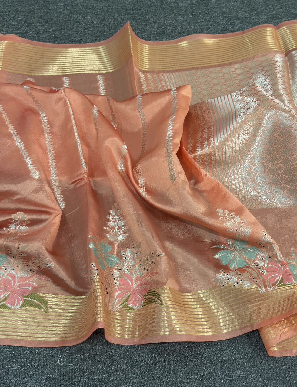 Pure Banarasi  Raw Mango Katan Silk Saree