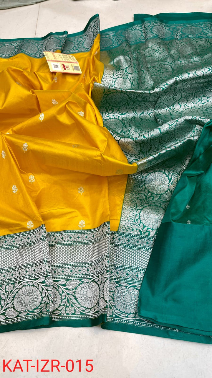 Pure Katan silk Saree with Antique Zari Work Saree.