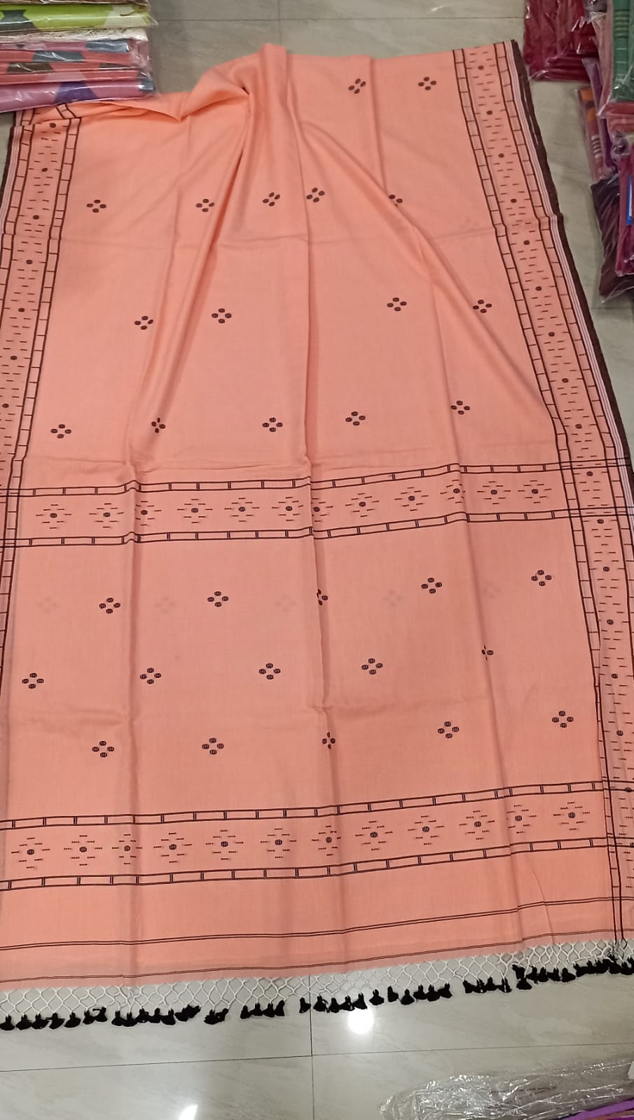 Pure Cotton jamdani Saree With Running Blouse  . ( Length- 6.3 meter
