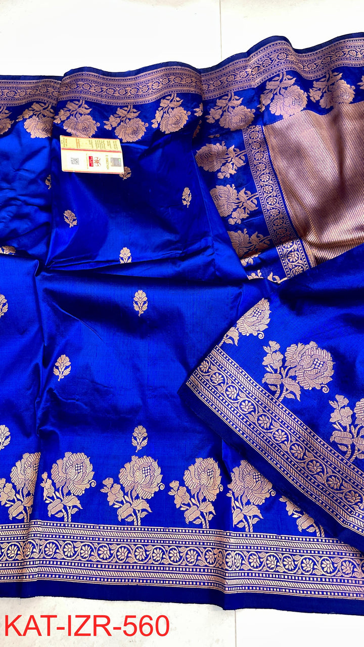 Pure Katan Silk Saree With Antique Zari Work Saree.