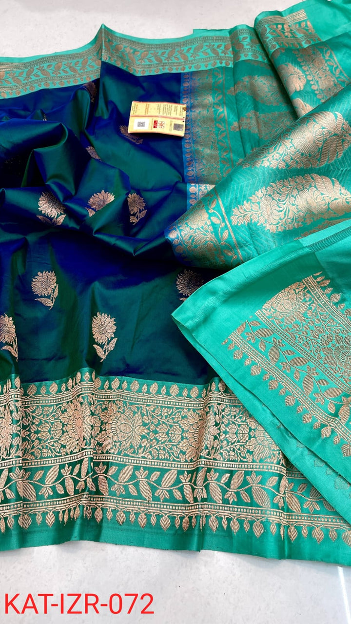 Pure Katan silk Saree with Antique Zari Work Saree.