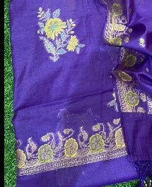 Pure Banarasi Patola Weaved Unstitched Suit with Beautiful Zari Work