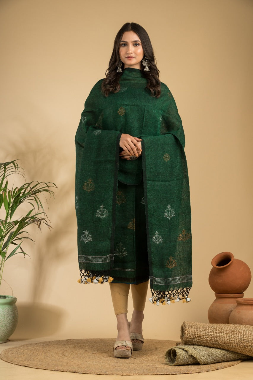 Pure Jayshree Linen Jamdani Work 2 pc Unstitched Suit