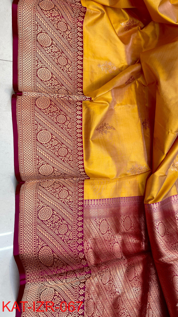 Pure Katan silk Saree with Antique Zari Work Saree.