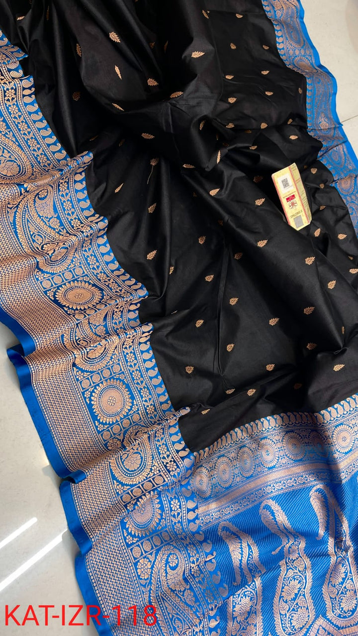 Pure Katan silk Saree with Antique Zari Work Saree.