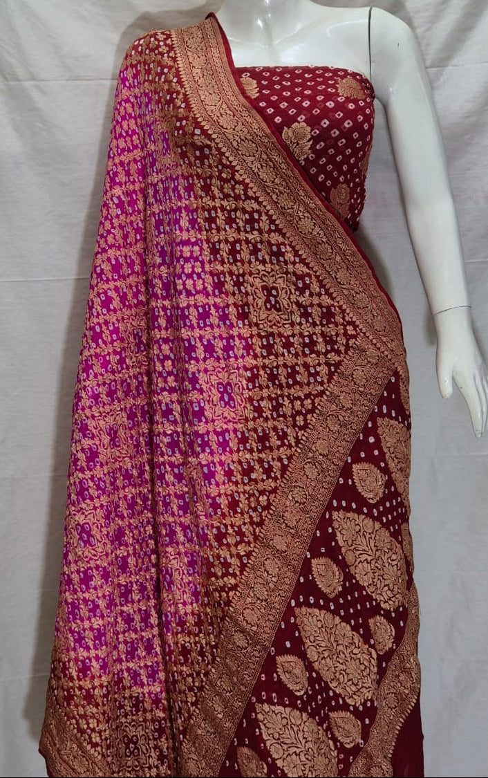 Pure Khaddi Chiffon Neem Zari with Badhni Unstitched Suit With Zari Work.