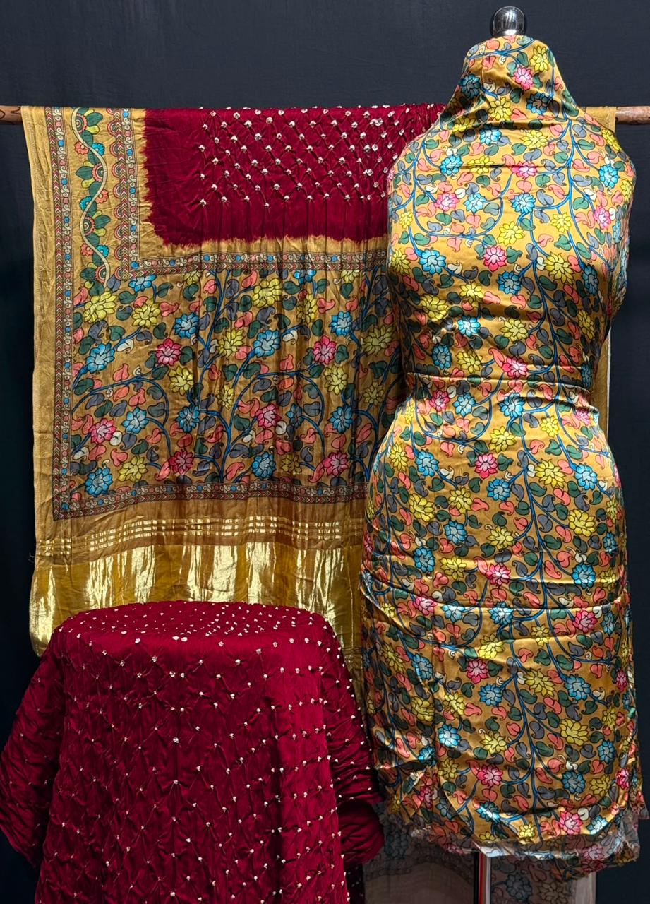 Premium 100% Pure Modal Silk Digital prints kalamkari 3-pc suits