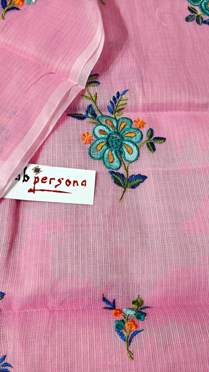 Pure Kota Doriya Embroidery Work Unstitched Suits With Kota Doriya Dupatta