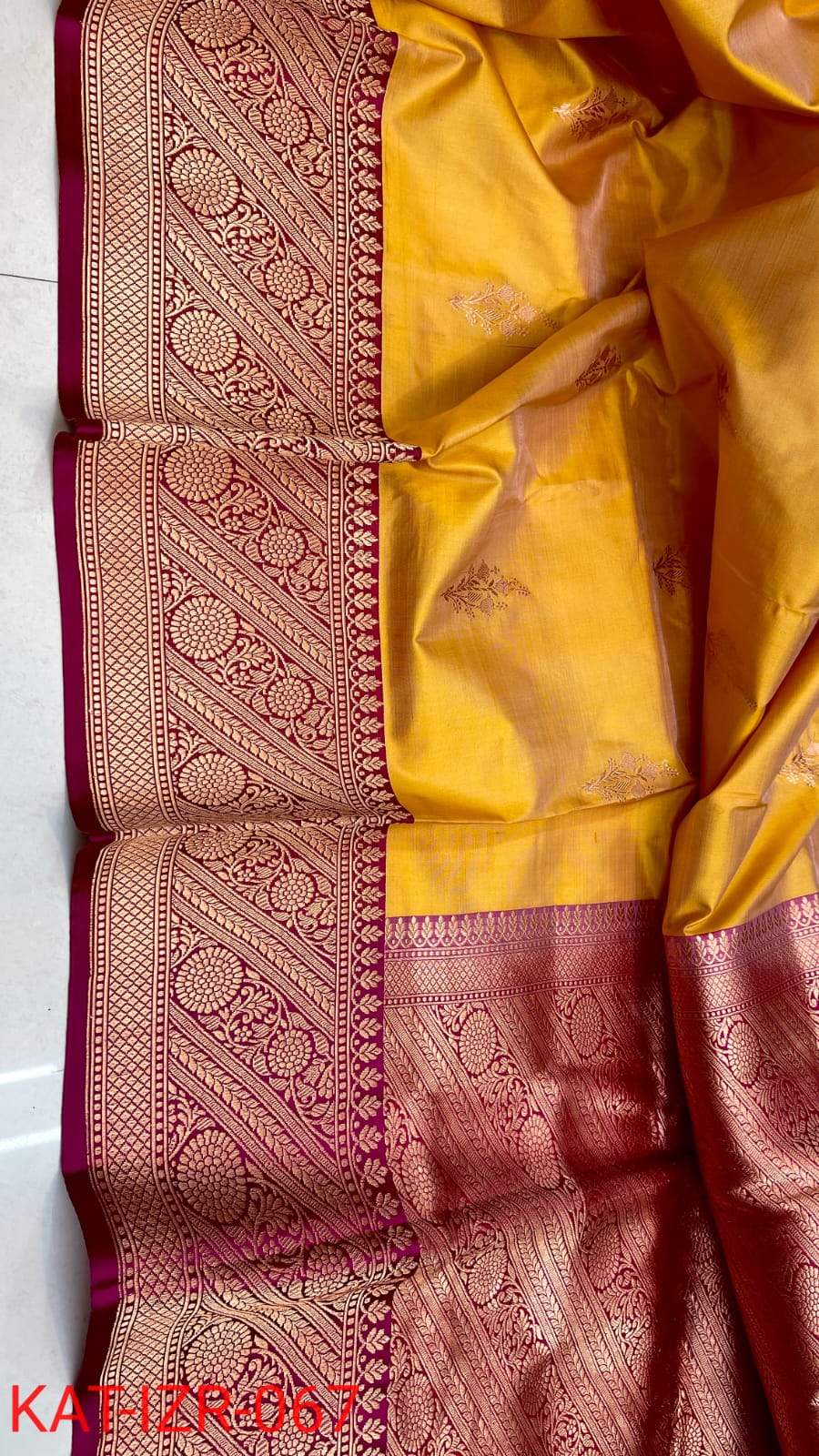Pure Katan silk Saree with Antique Zari Work Saree.
