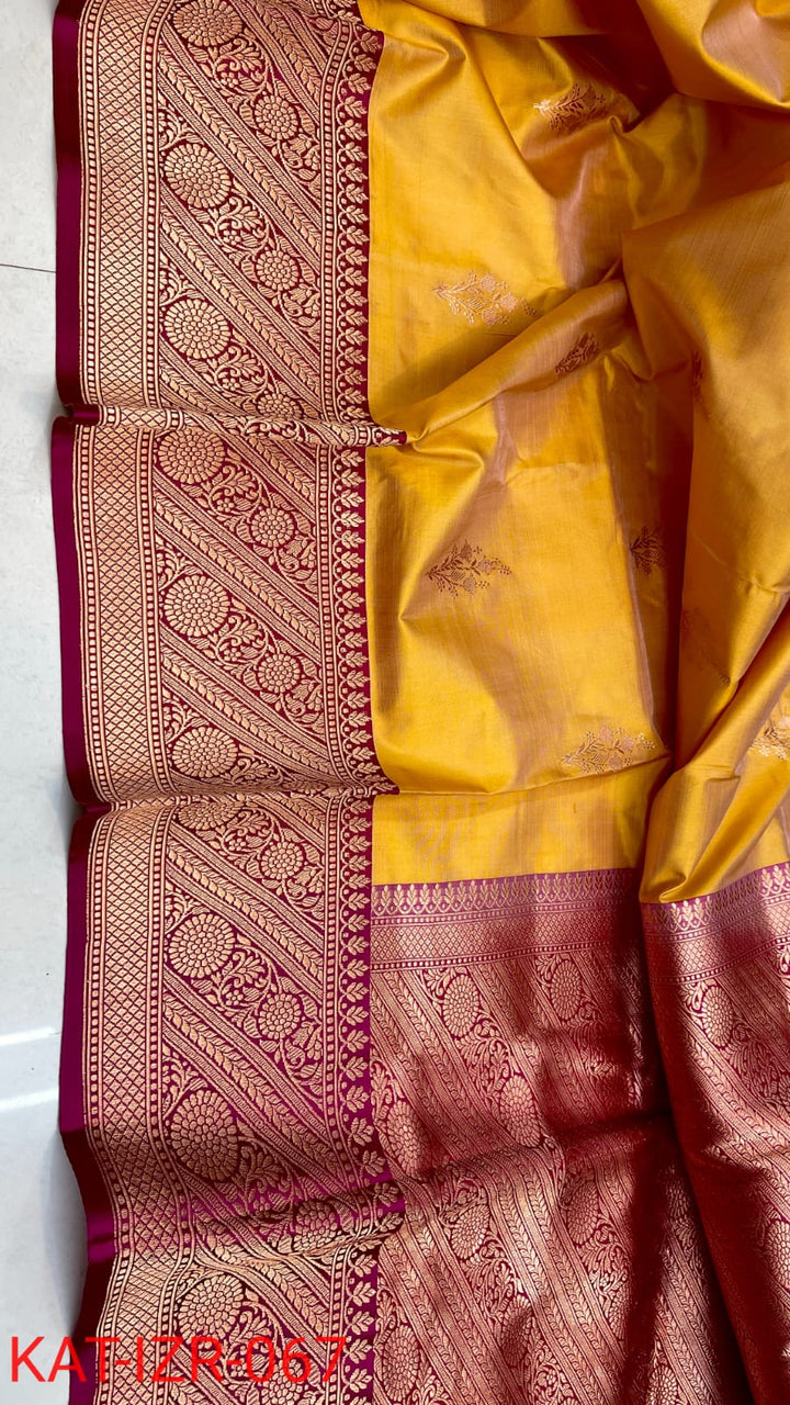 Pure Katan silk Saree with Antique Zari Work Saree.