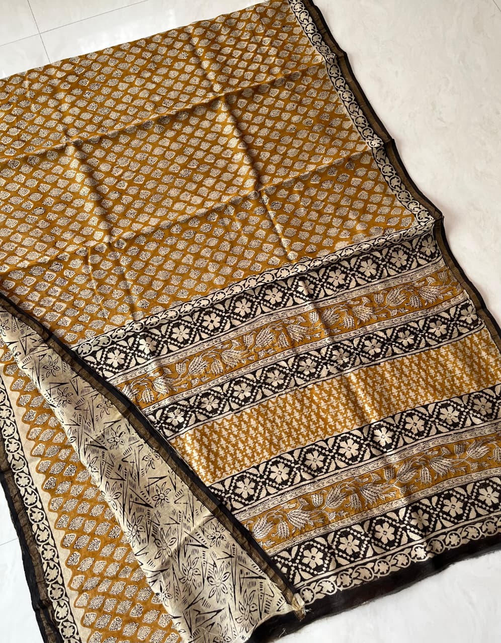 Hand Block Print Pure Chanderi Saree With Blouse