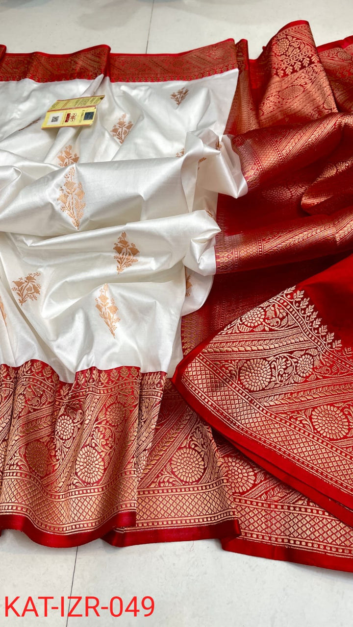 Pure Katan silk Saree with Antique Zari Work Saree.
