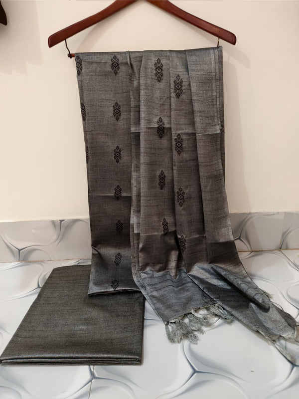 Bhagalpuri Khhadi Cotton Silk Weaving Unstitched Suit .