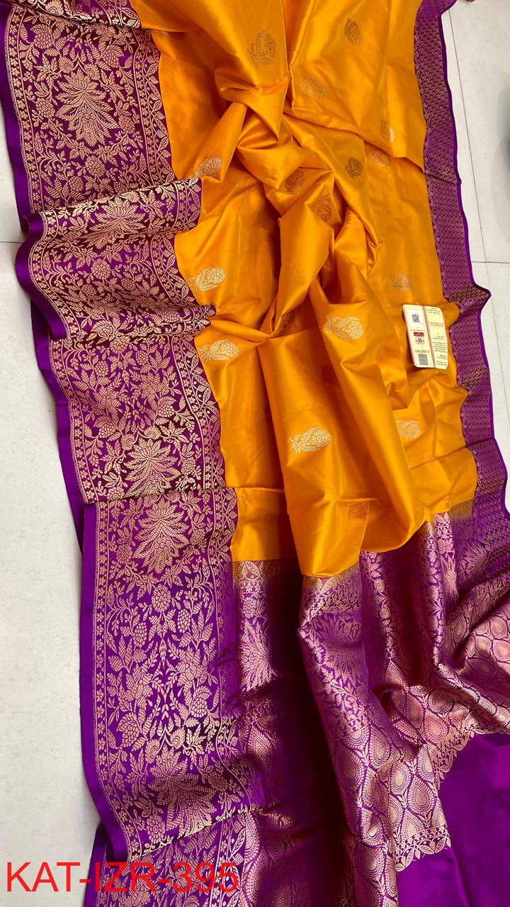Pure Katan Silk Saree With Antique Zari Work Saree.