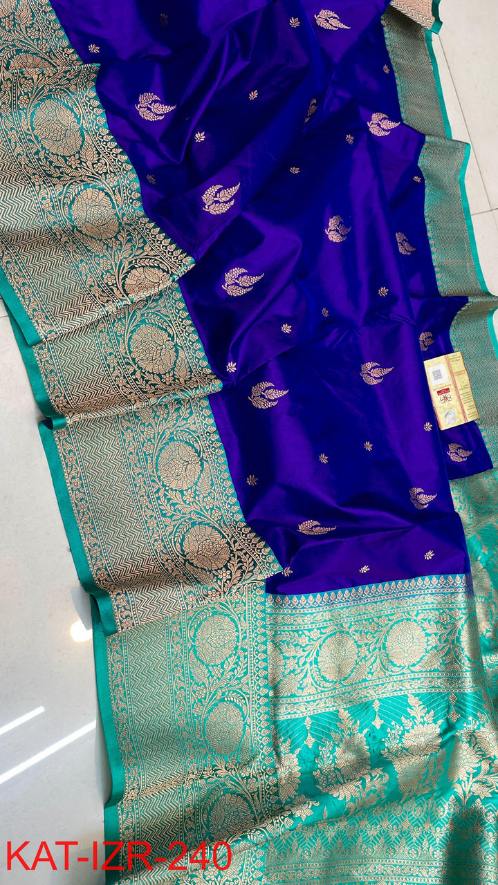 Pure Katan Silk Saree With Antique Zari Work Saree.