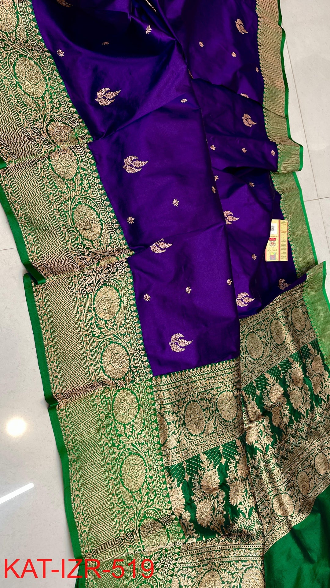 Pure Katan Silk Saree With Antique Zari Work Saree.