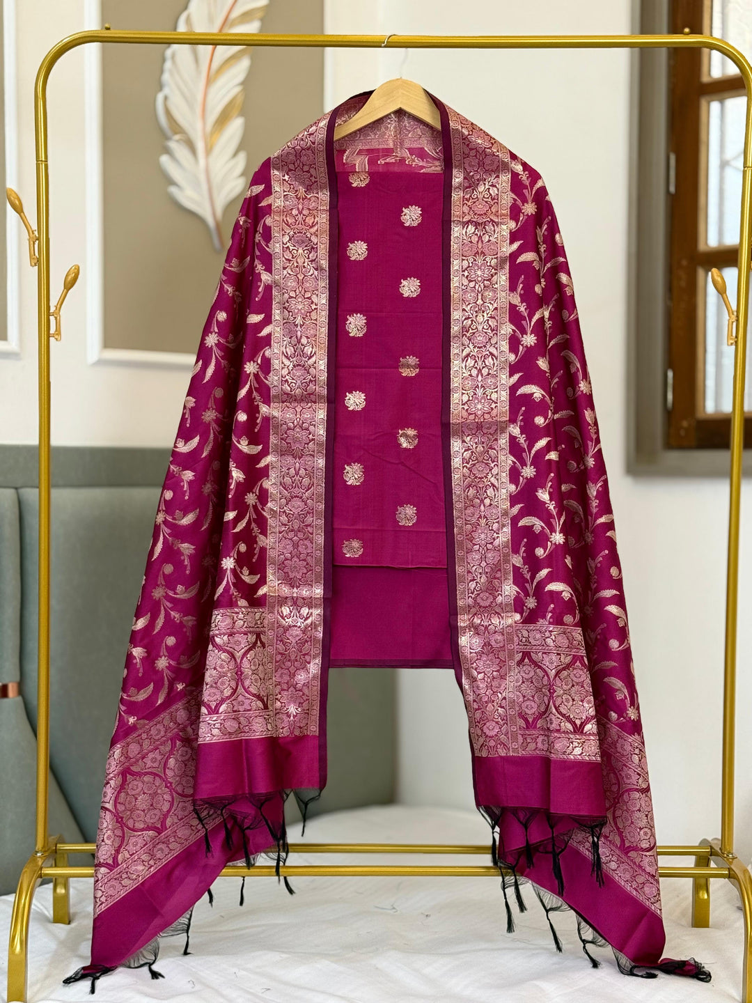 Banarasi Silk Unstitched Suit