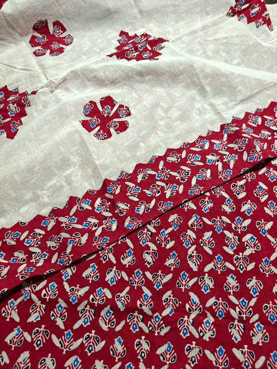 Pure Cotton Ajrakh Print  Unstitched Suit Without Bottom