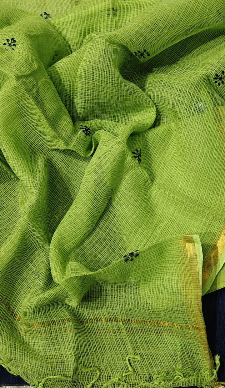 Blue Kota Doria Salwar Suit with Embroidery work