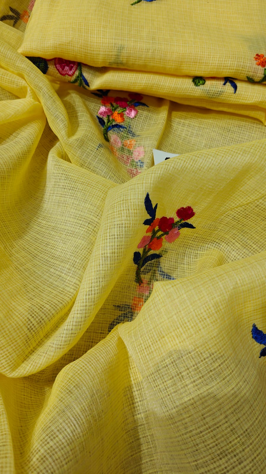 Pure Kota Doriya Embroidery Work Unstitched Suits With Kota Doriya Dupatta