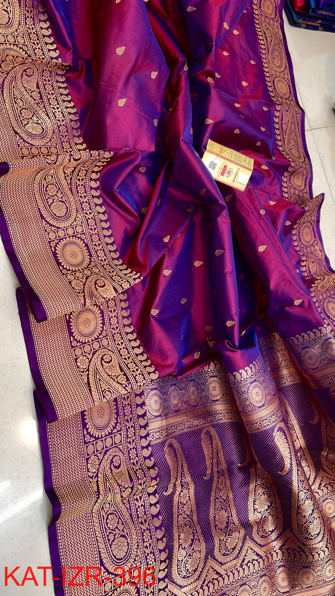 Pure Katan Silk Saree With Antique Zari Work Saree.
