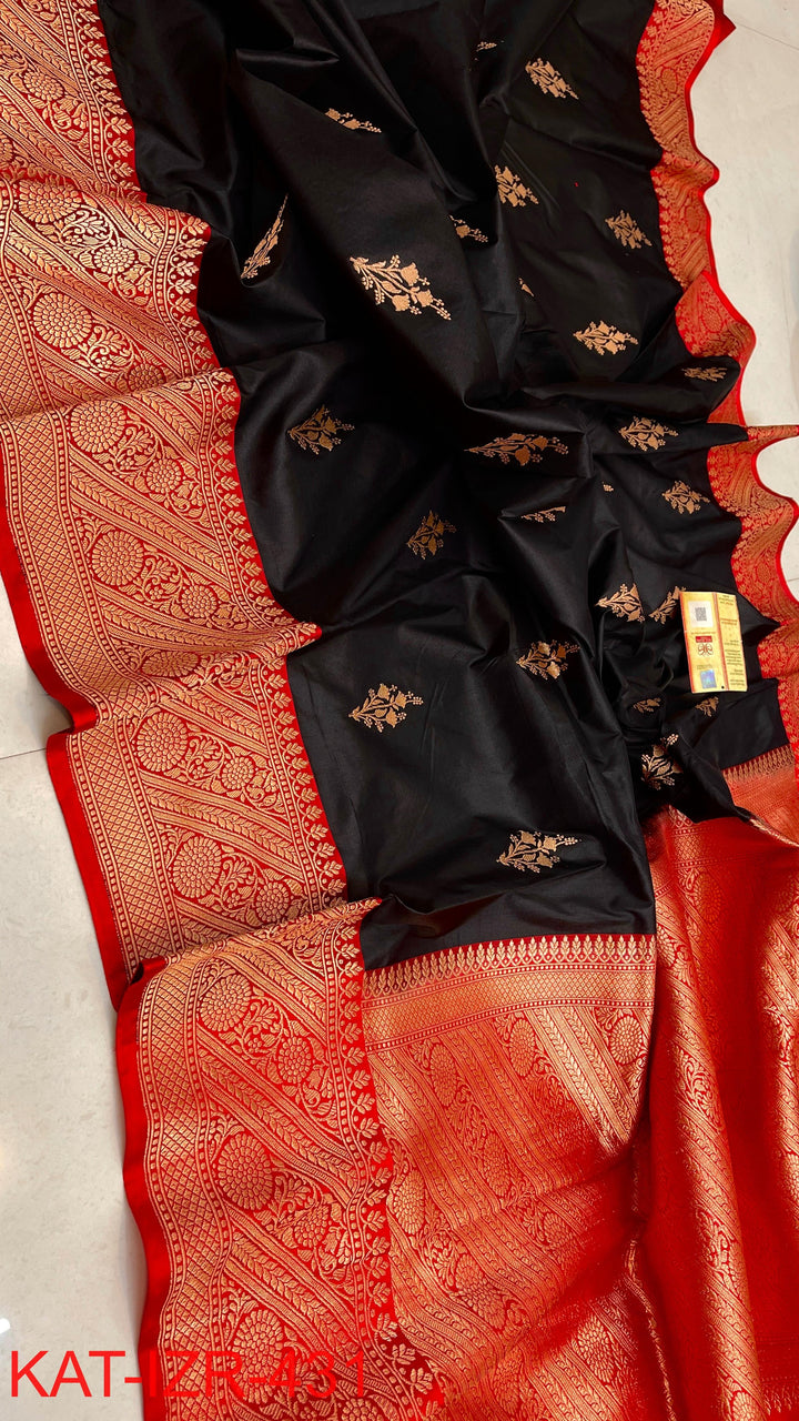 Pure Katan Silk Saree With Antique Zari Work Saree.
