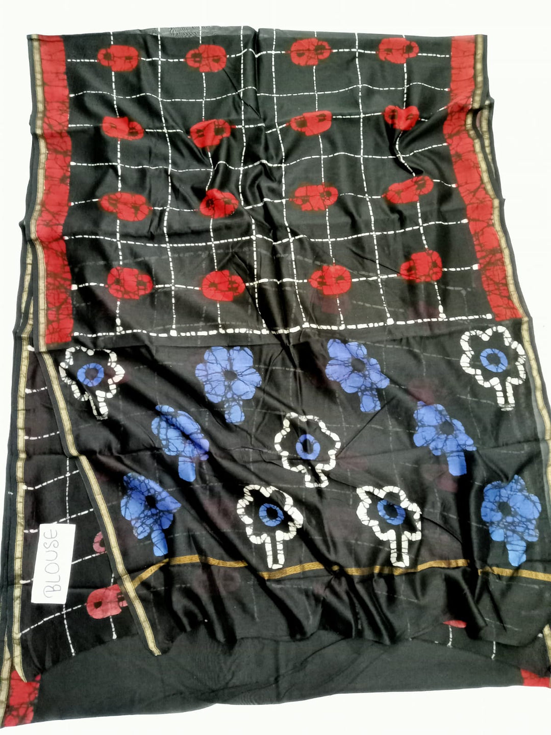 Pure Chanderi Silk Hand Block Print Saree.