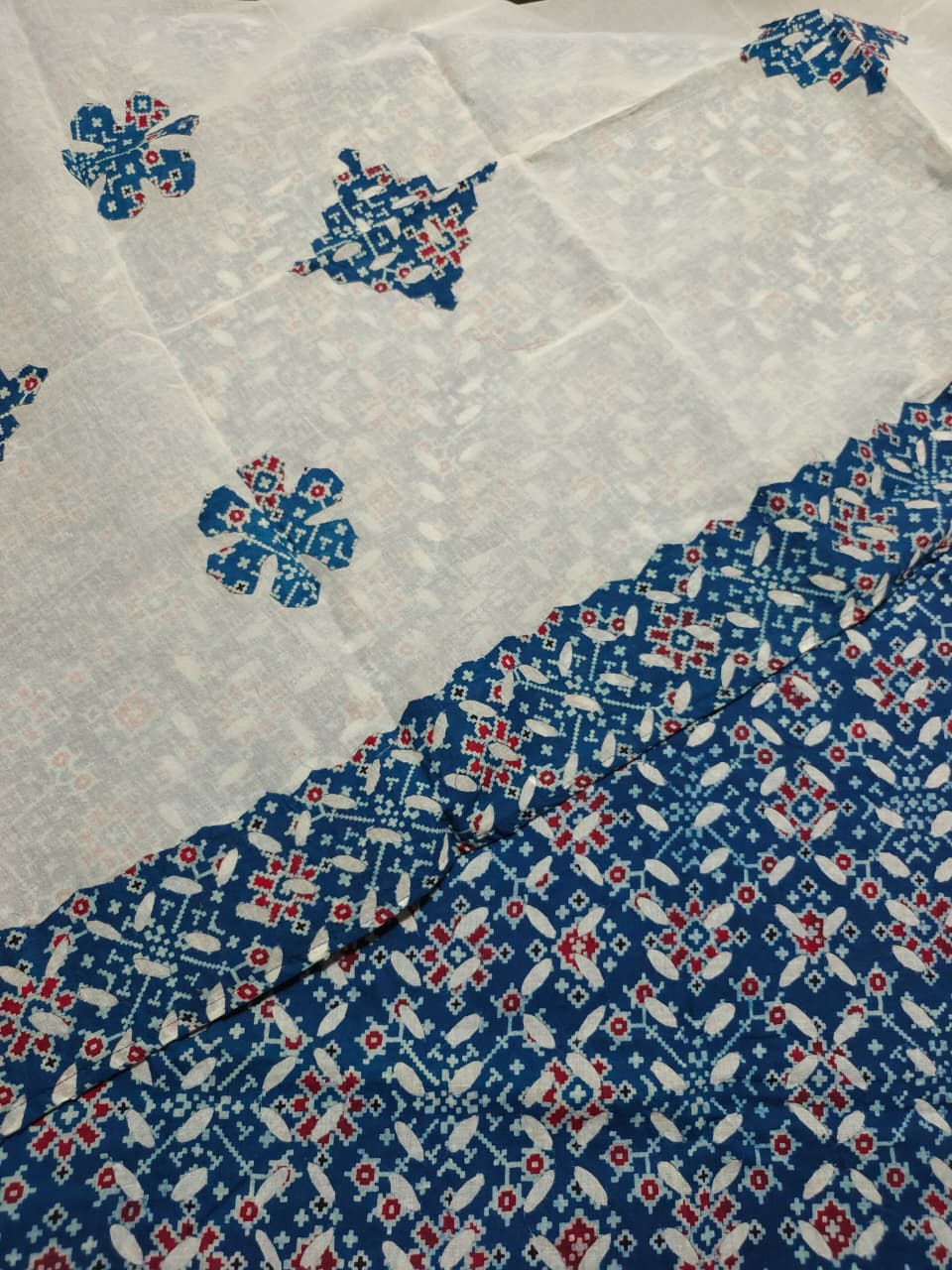 Pure Cotton Ajrakh Print  Unstitched Suit Without Bottom