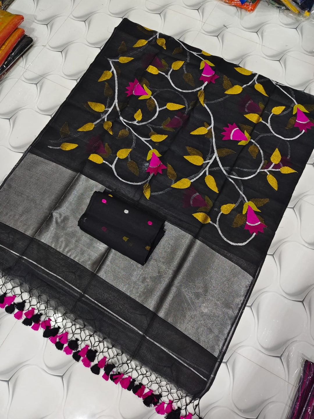 Pure Muslin Jamdani Work 2 pc Unstitched Suit