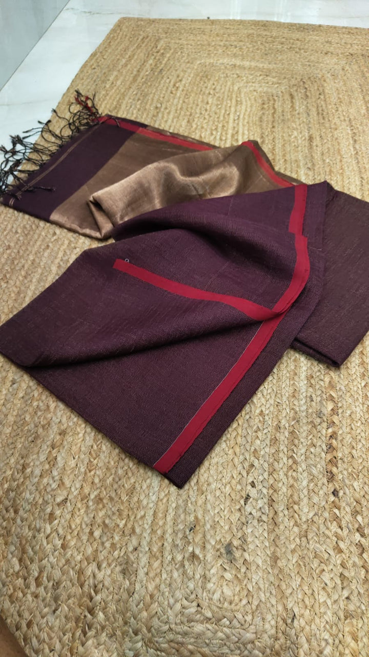 Pure Linen Tissue Jamdani  Saree With Blouse.