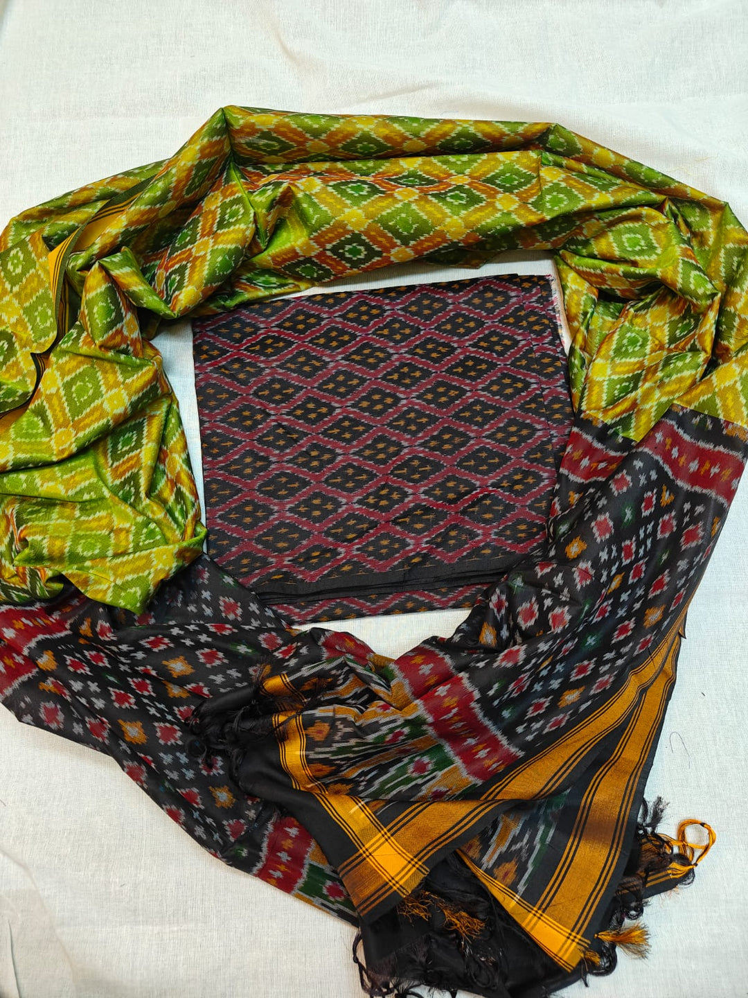 Pure Ikkat Sico Silk Unstitched Suit