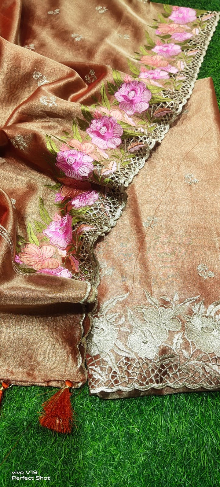 Pure Banarasi Tissue Silk Unstitched Suit with beautiful embeoidery | LIMITED EDITION |