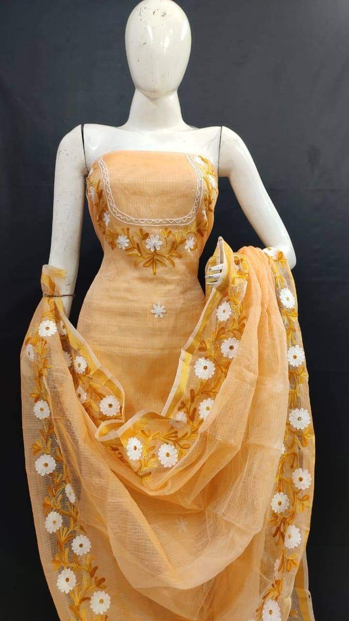 Kota Doriya Embroidery work 3-pc Unstitched Suit.
