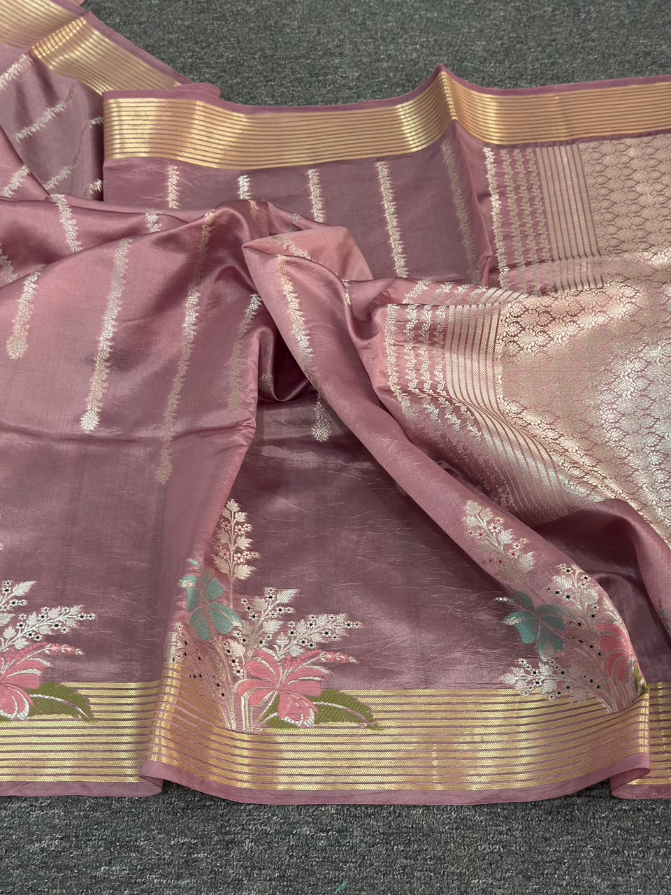 Pure Banarasi  Raw Mango Katan Silk Saree