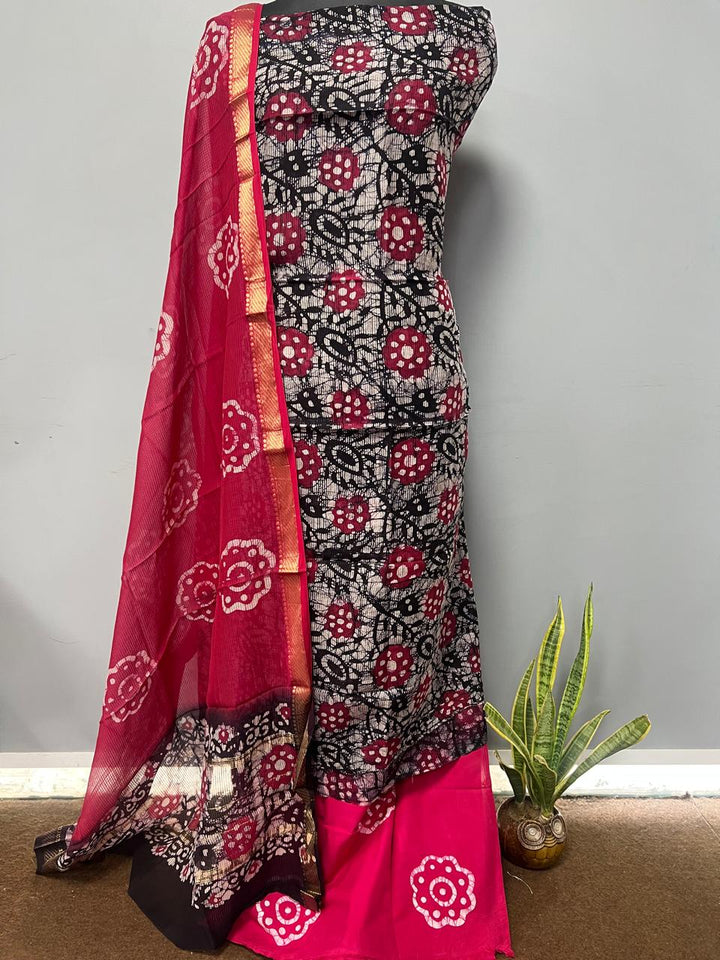 Pure Cotton Hand Block Print Unstitched Suit
