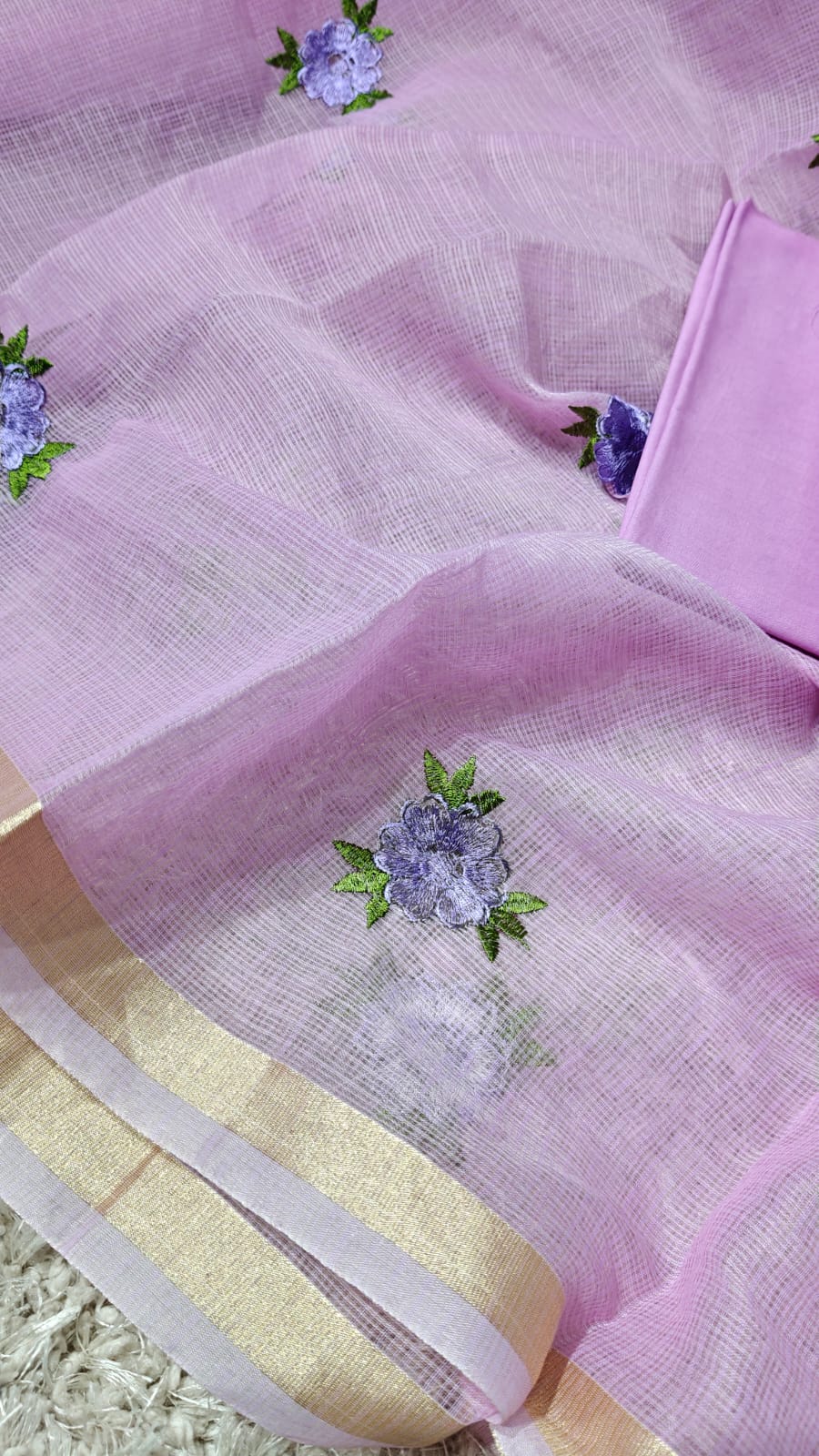 Pure Kota Doriya Embroidery work Unstitched Suit