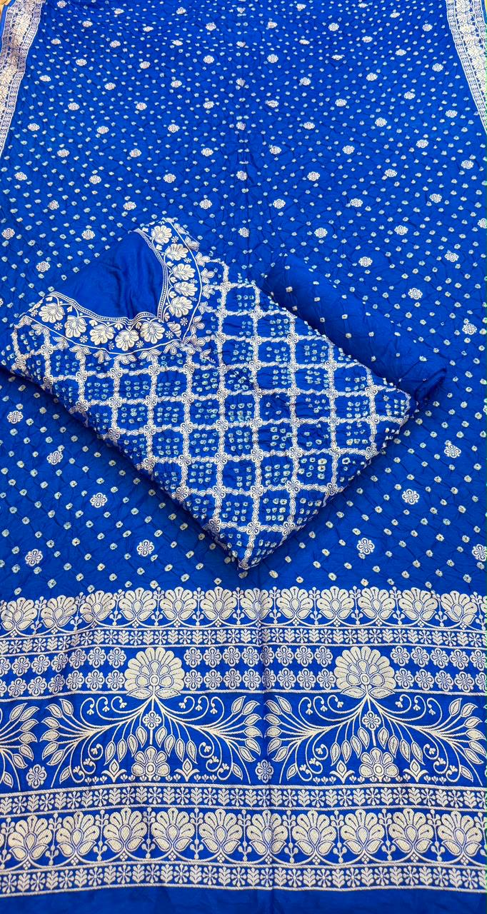 Premium 3 pc Dupion Silk Zari Work Unstitched Suit