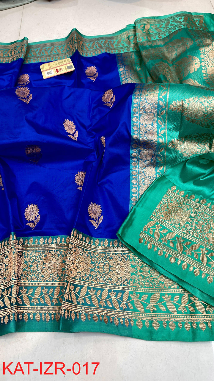 Pure Katan silk Saree with Antique Zari Work Saree.