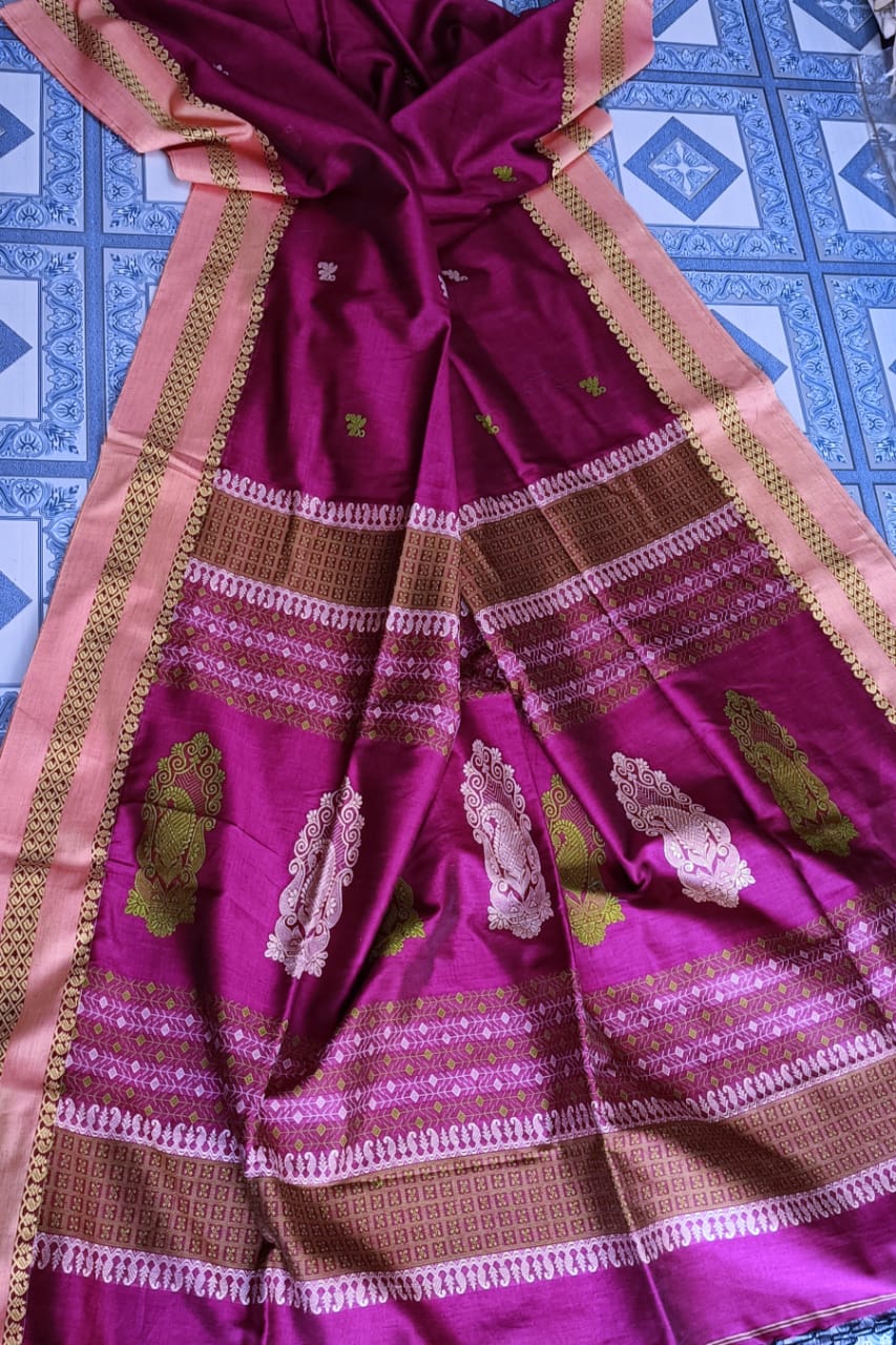 Pure Cotton jamdani Saree With Running Blouse  . ( Length- 6.3 meter
