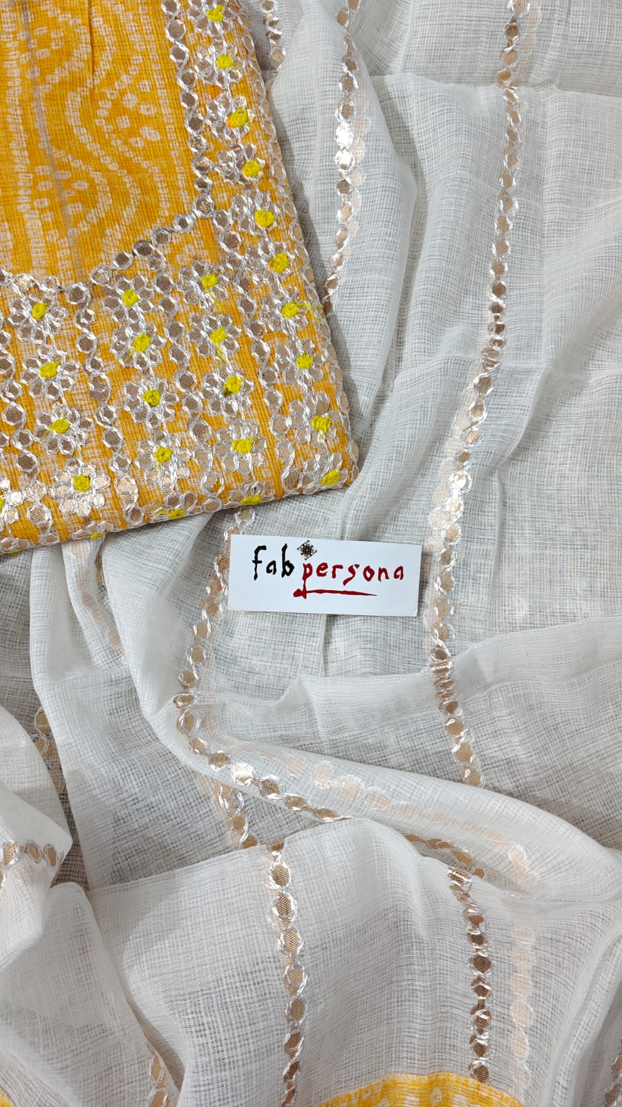 Kota Doriya Gotta Patti Work Unstitched Suit.