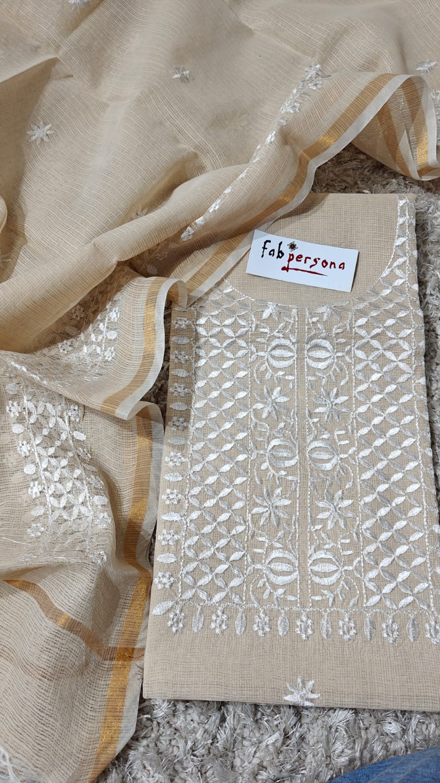 Pure Kota Doriya Resham Work Unstitched Suits With Kota Doriya Dupatta .