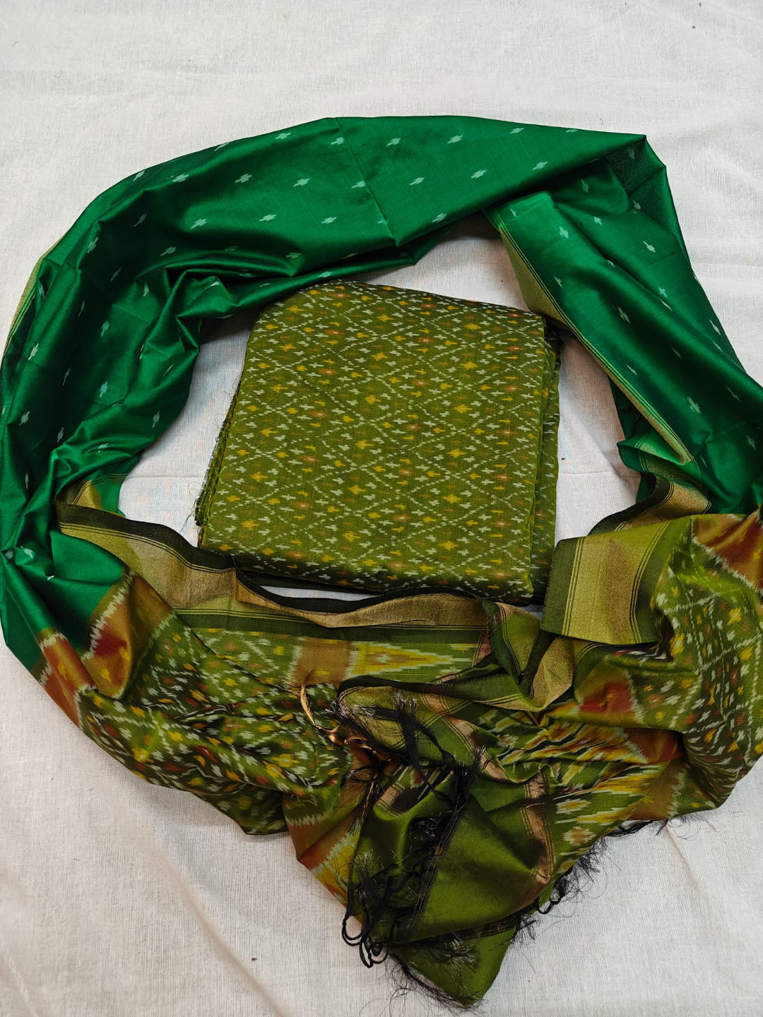 Pure Ikkat Sico Silk Unstitched Suit