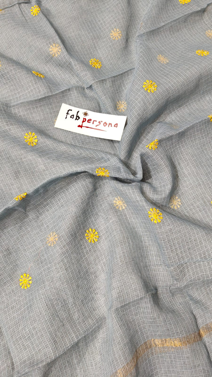 Mustard Yellow Kota Doria Salwar Suit with Embroidery work