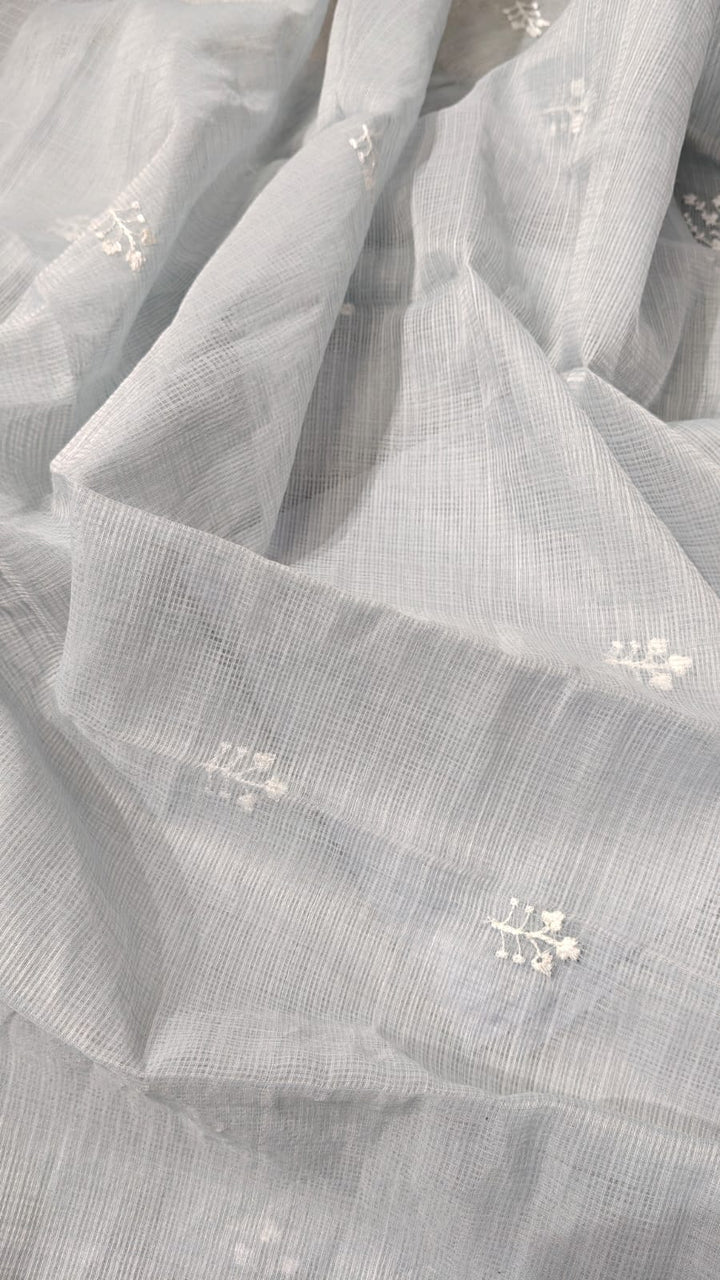 Pure Cotton Kota Doriya Embroidery Unstitched Suit With Dupatta.