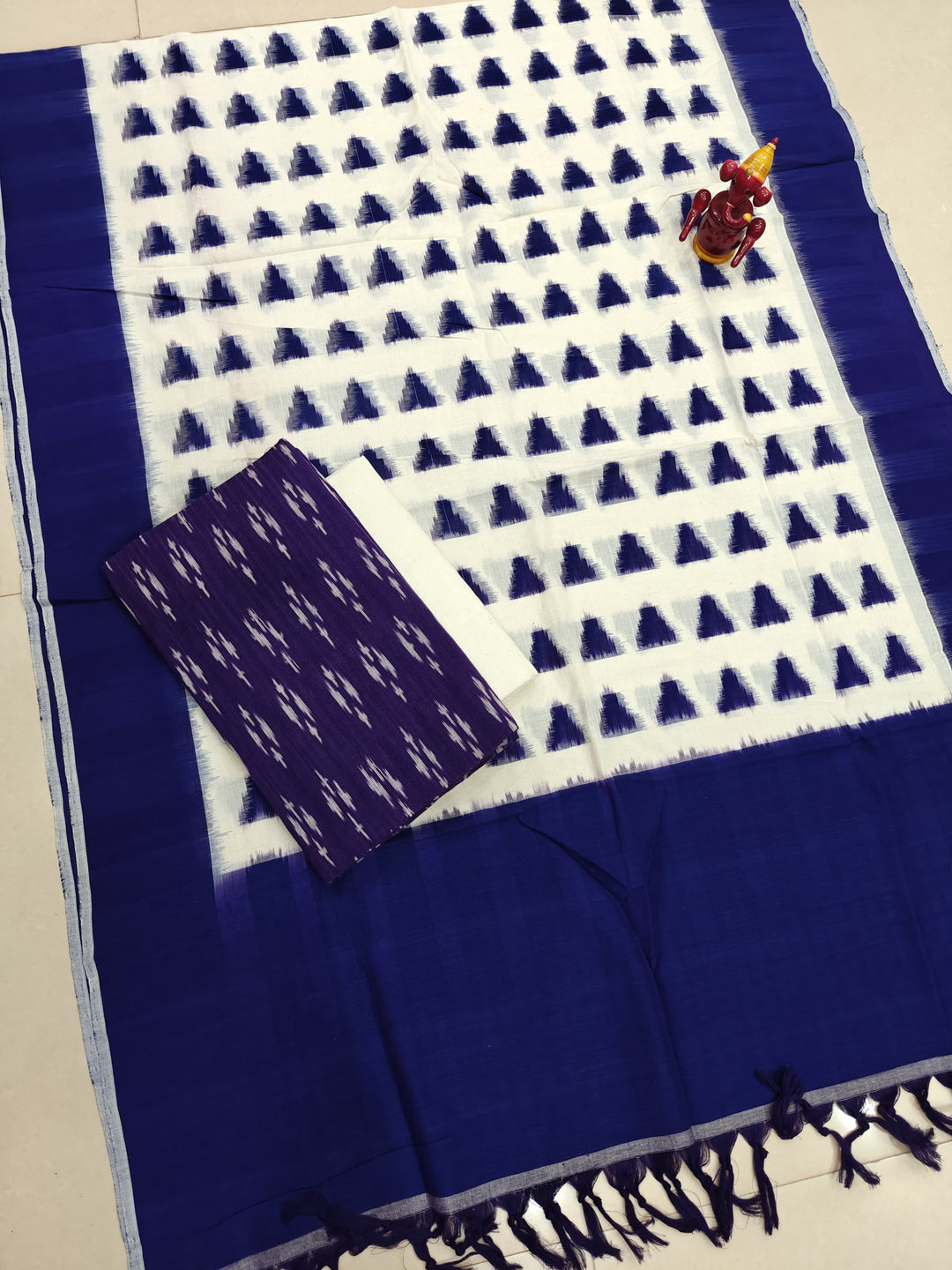 Pure Double Ikkat Cotton Unstitched Suit.