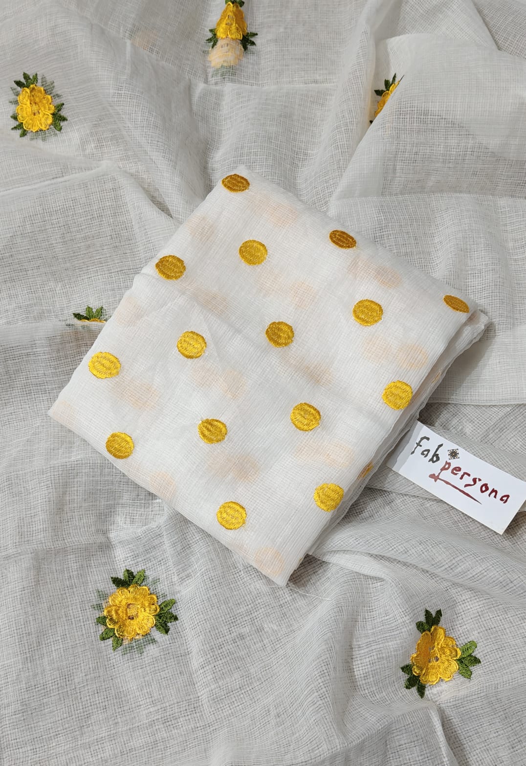 Pure Kota Doriya Embroidery Unstitched Suit With Embroidery Dupatta