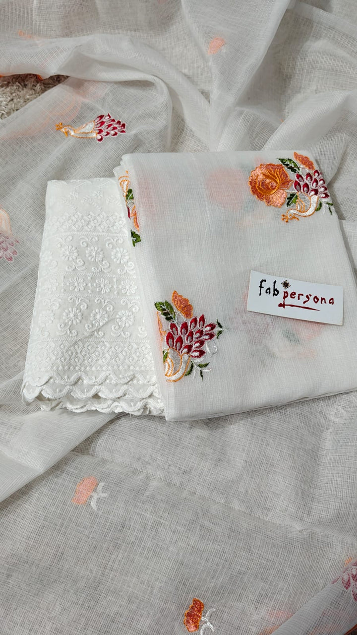 Pure Kota Doriya Resham Work Unstitched Suits